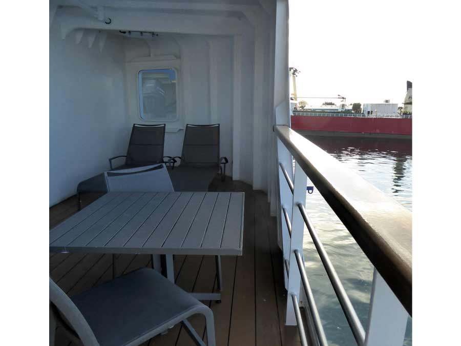 Terrasse Royal Suite mit eingeschränkter Sicht - Deck 5